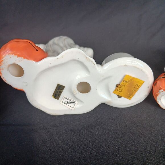 Vintage Bone China Ghosts with Pumpkin Jack O Lanterns Candle Holder Halloween 3 - Picture 9 of 16